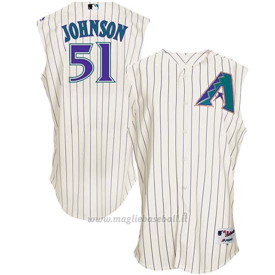Maglia Baseball Uomo Arizona Diamondbacks 51 Randy Johnson Bianco Turn Back The Clock